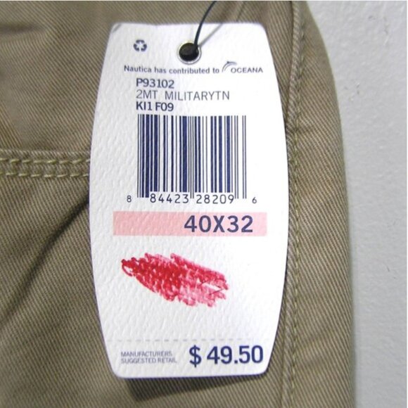 NEW NAUTICA KHAKI PANTS 40X32 - Picture 3 of 12